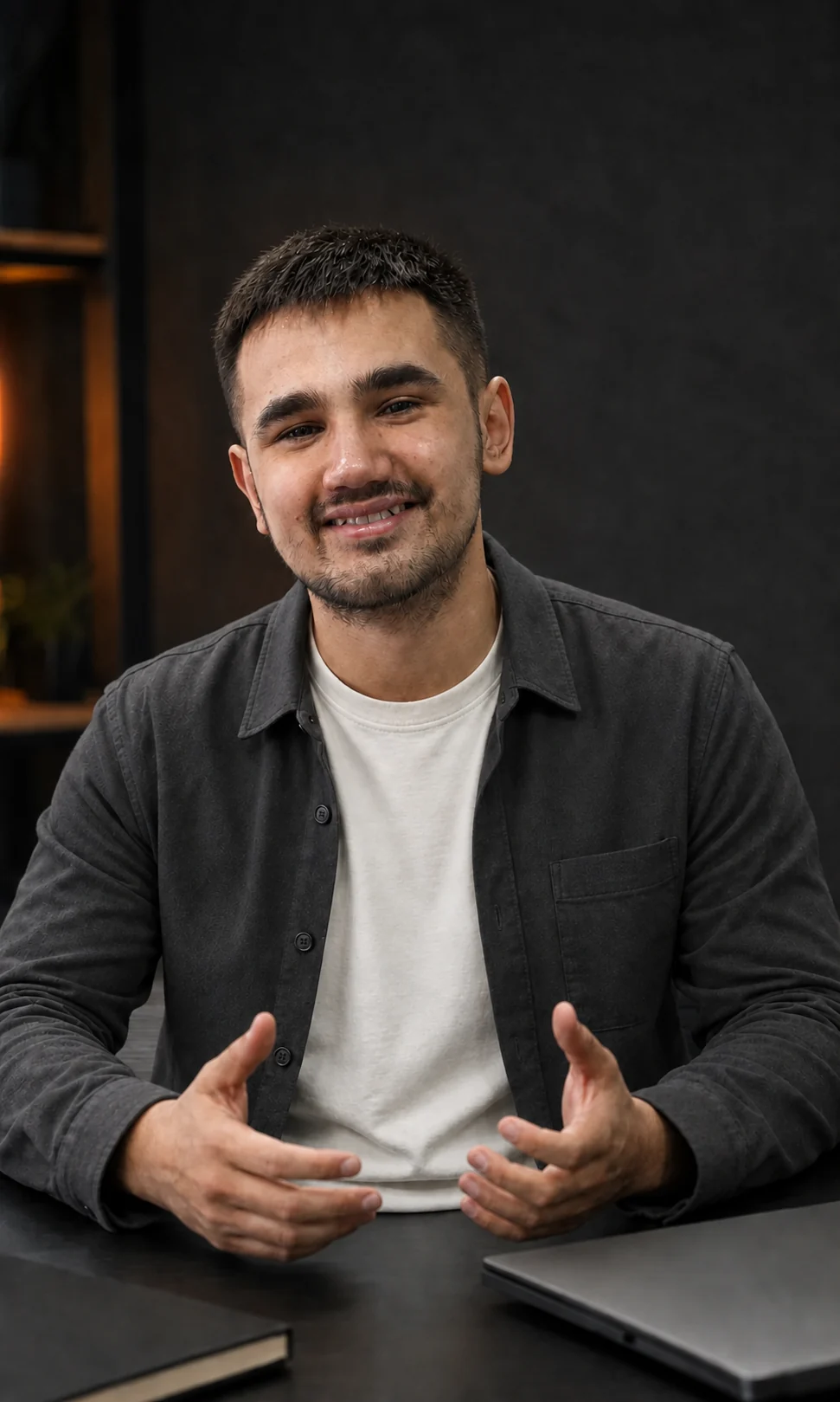 Ислям Абдуллаев за рабочим столом